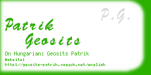 patrik geosits business card